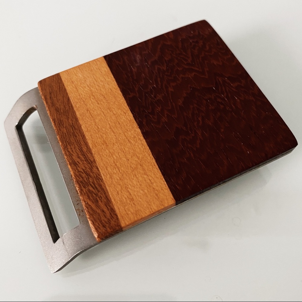 Solidio Hand Crafted Wood Belt Buckle NWOT - Picture 1 of 4